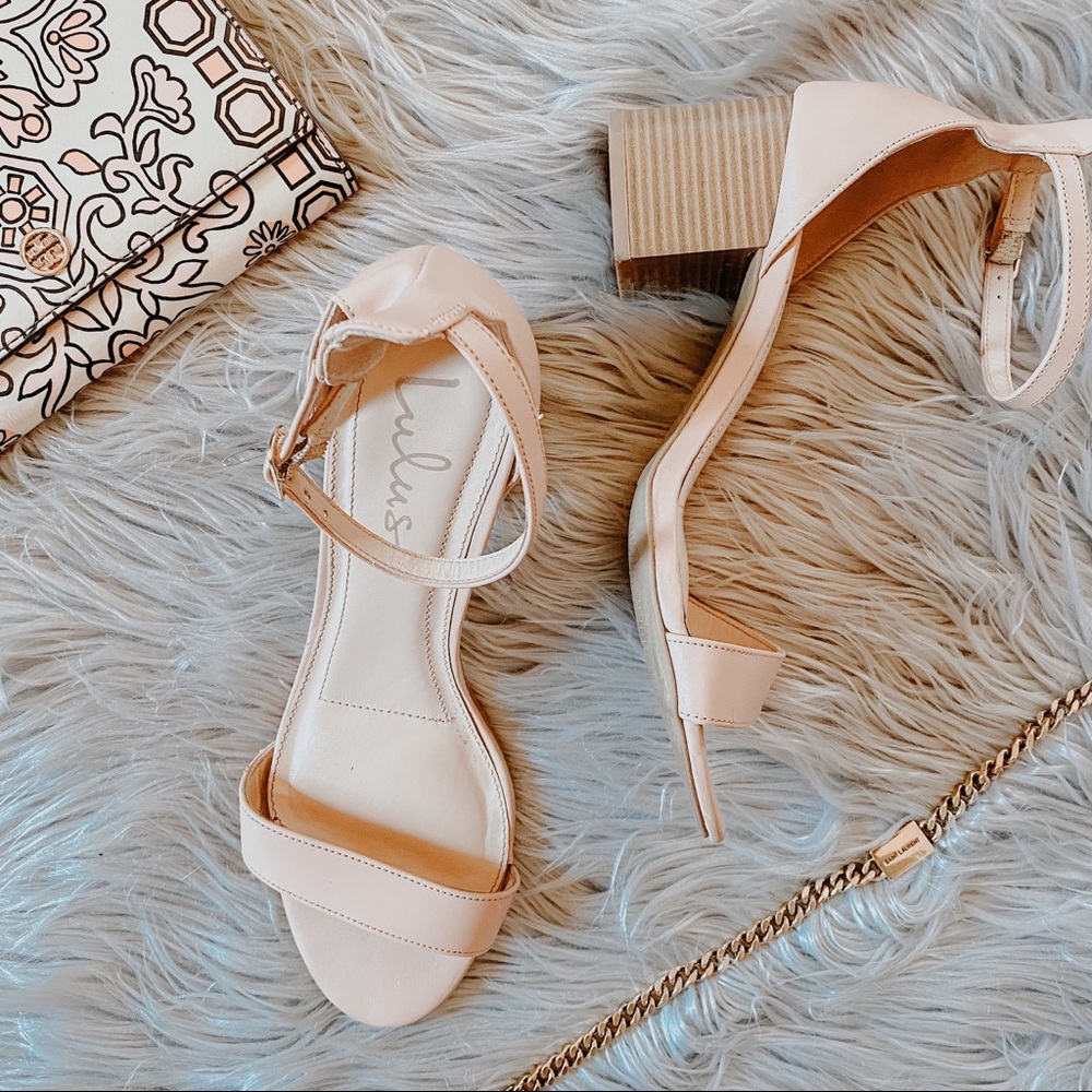Lulus Leather Light Pink Wood Grain Block Heel (9)
